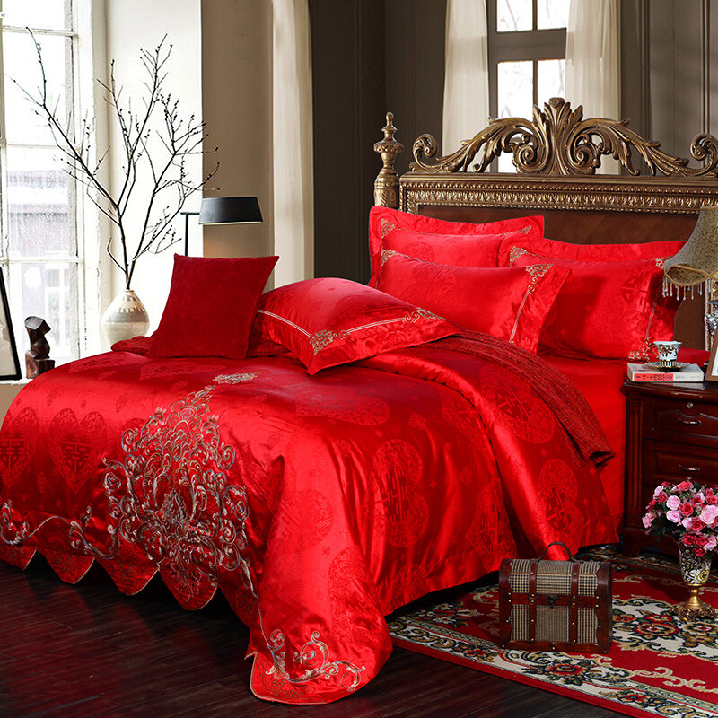 【北极绒家纺】婚庆绣花四件套 双喜临门，献礼人生高光时刻